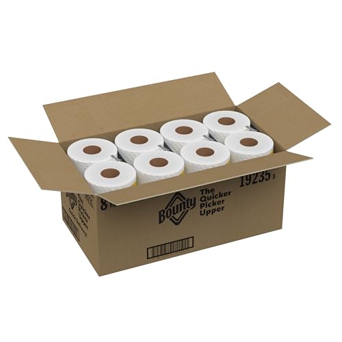 Bounty Quick-Size Paper Towels, White, 8 Family Triple Rolls = 27 Regular Rolls