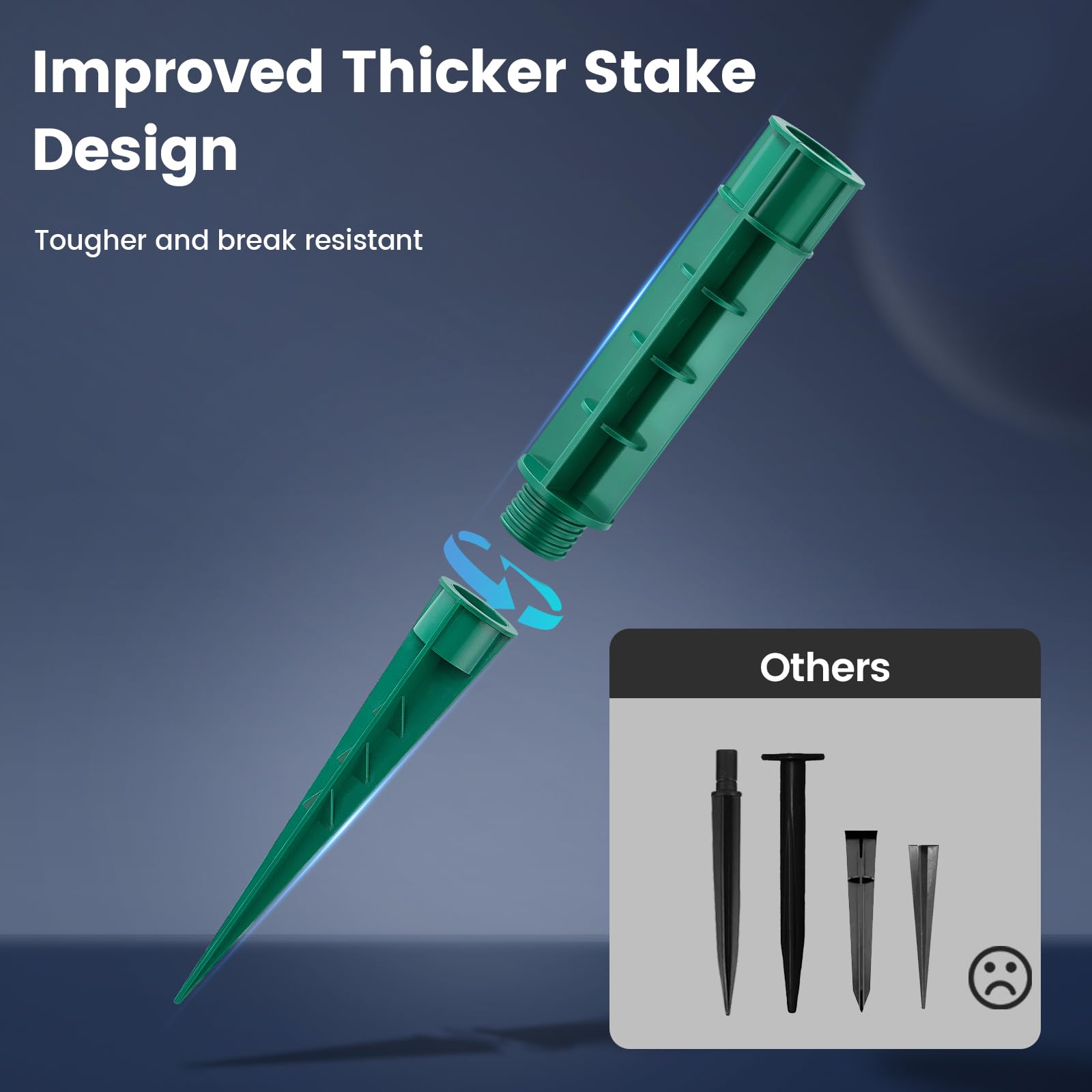 SURAIELEC Outdoor Power Stake Waterproof, 6 Grounded Outlets Power Strip Weatherproof, 25FT Extension Cord Outlet for Yard, Garden, Christmas Light, Patio Lights, 1875W/15A, Green