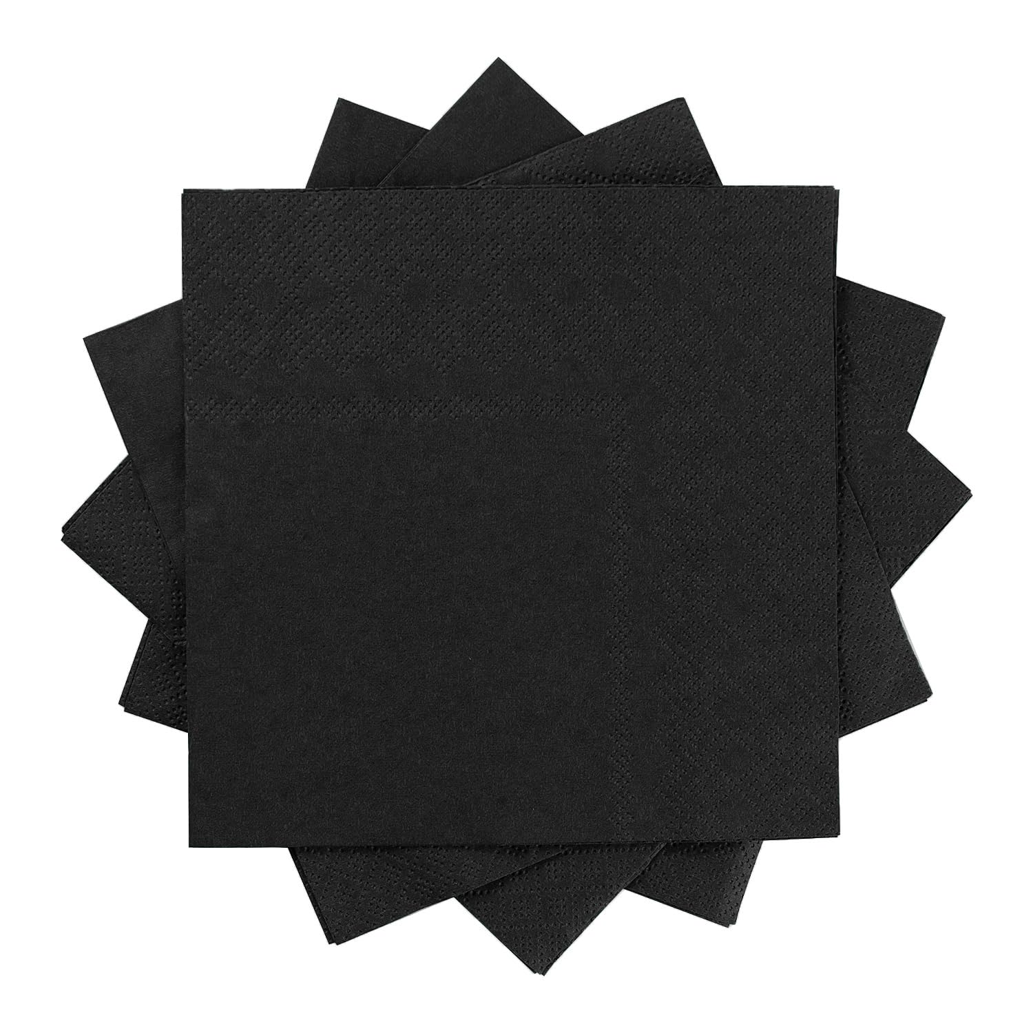 100 Pack Cocktail Napkin 2-Ply Dessert Napkins Folded 5 x 5 Inches Disposable Napkins for Dinner Wedding Birthday Party Bridal Anniversary Reception Event (100, Black)