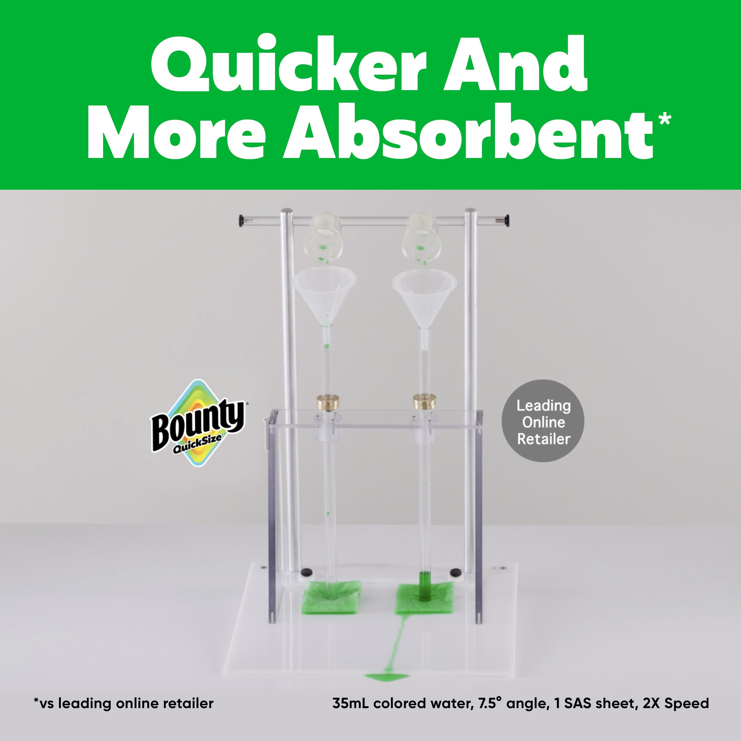 Bounty Quick-Size Paper Towels, White, 8 Family Triple Rolls = 27 Regular Rolls